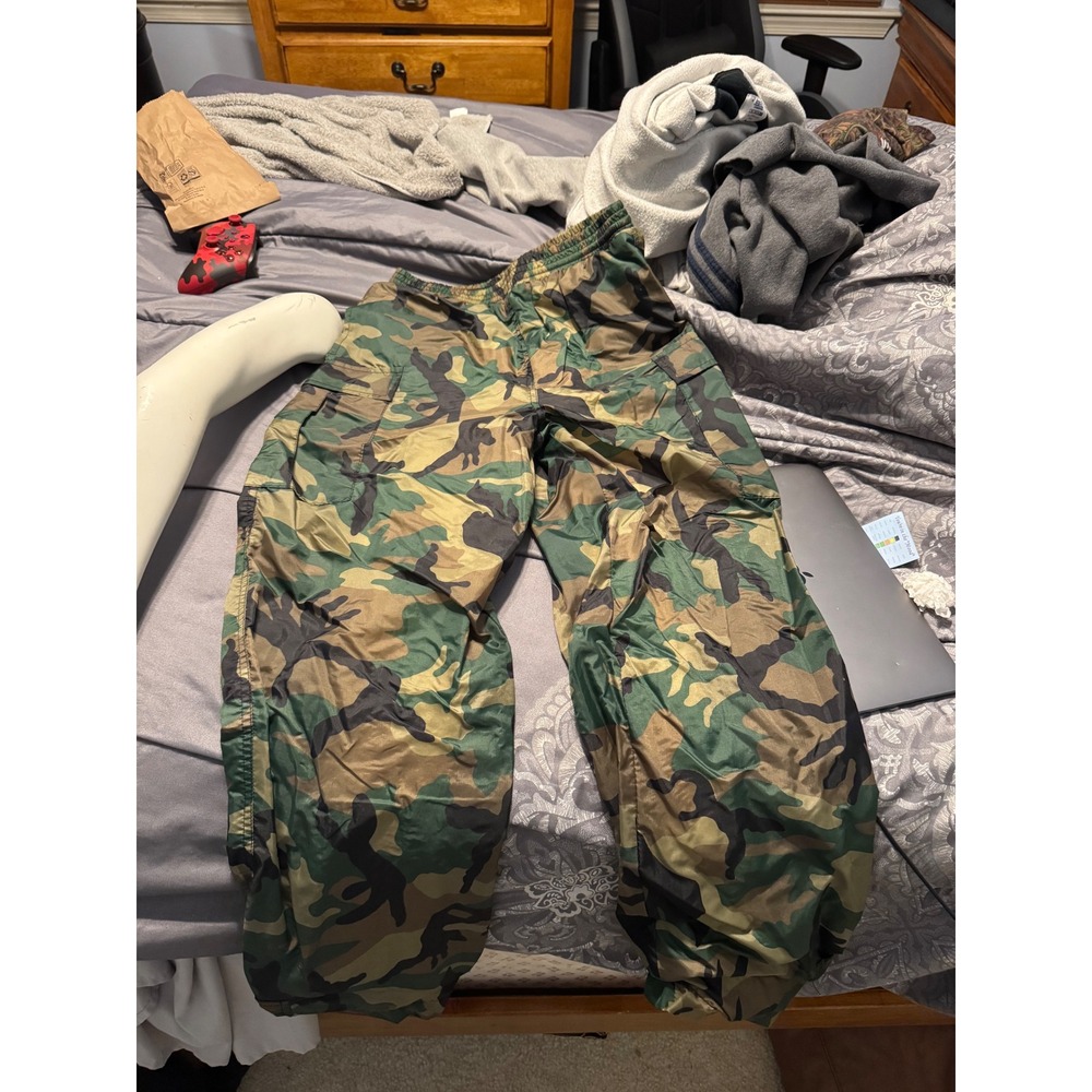 Cyquest Camo Track Pants Mens Woodland Camouflage Cargo Joggers Nylon Lined